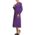 thumbnail image 4 of INSPIRE CHIC Women's Formal Blazer Dresses Lapel Collar V Neck Long Sleeve A-Line Work Dress 2XL Purple, 4 of 5
