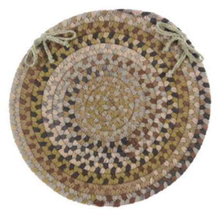 

Colonial Mills Set of 4 Green Brown and Gray Handmade Braided Chair Pad 15