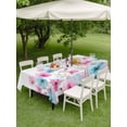 thumbnail image 4 of Outdoor Tablecloth with Umbrella Hole for Patio/Picnic/Party/Camping, Blue Pink Flowers Waterproof Table Cloth Rectangle Table Cover Washable, Spring Garden Floral Watercolor (60"x 102"), 4 of 8