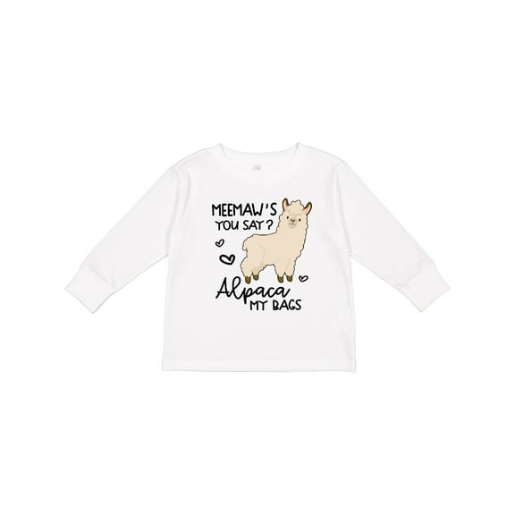 Inktastic Meemaw's You Say Alpaca My Bags Boys or Girls Long Sleeve Toddler T-Shirt