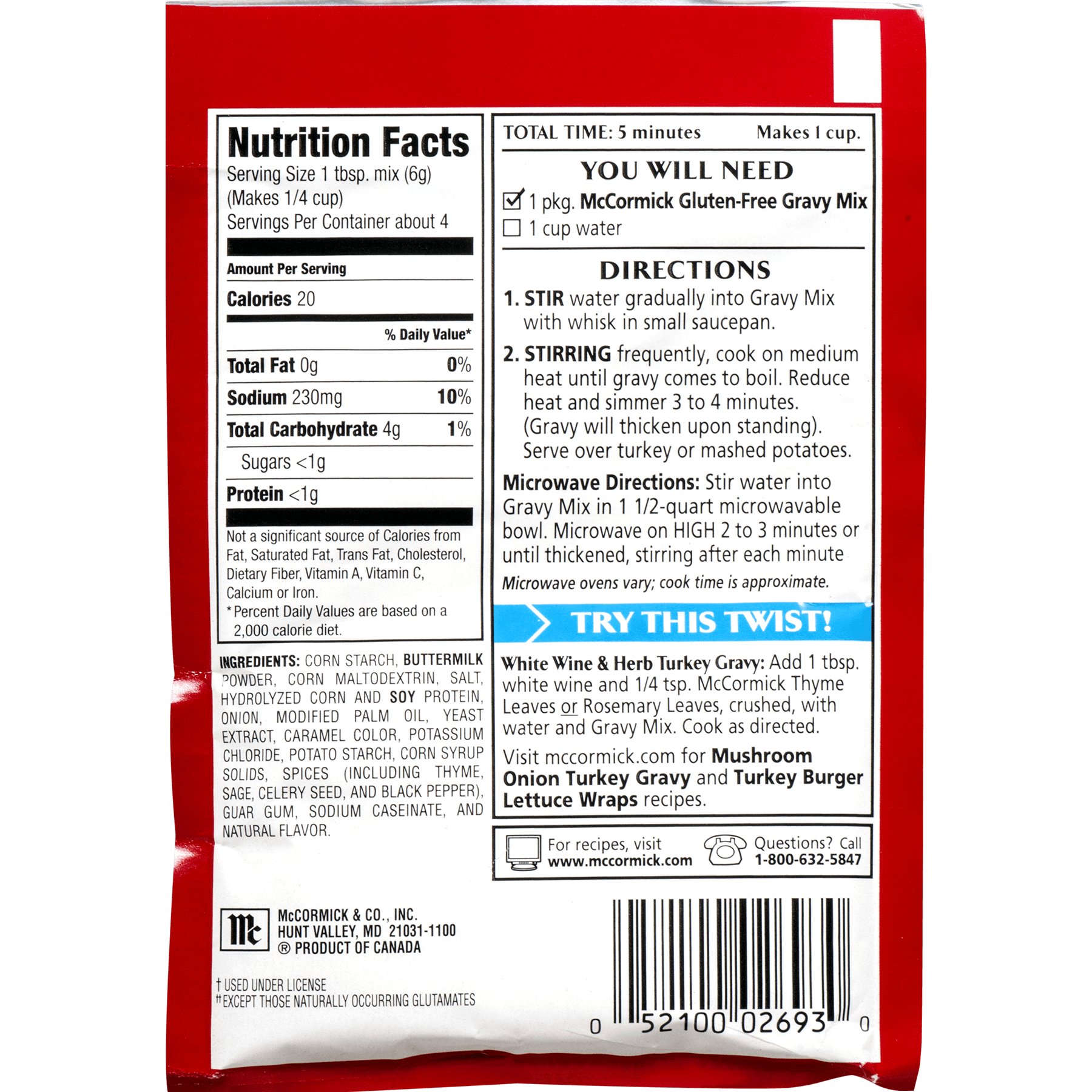 Mccormick Turkey Gravy Nutrition mccormick-turkey-gravy-nutrition