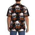 thumbnail image 7 of Goofa Butterfly Skull Printed Men's Casual Short-sleeved Shirt,Lightweight Breathable Button-down,Summer Casual men's top,Versatile Fashion shirt-Small, 7 of 7
