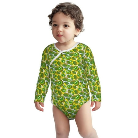 

Fotbe Watercolor Kiwi Fruits Summer Pattern Unisex-baby Long-sleeve Bodysuit Long Sleeve Bodysuits One-piece 100% Organic Cotton for Infant Baby Boys Unisex-2 Years