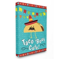The Stupell Home Decor Collection Taco Bout Cute Cartoon with Mustache Wall Art