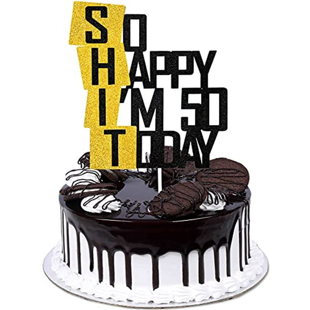 Funny So Happy I'm 50 Today Cake Topper - Glitter Fabulous Fifty Years Birthday Cake Decor - Cheers To Dirty 50th Birthday Party Decoration Funny So Happy I'm 50 Today Cake Topper - Glitter Fabulous Fifty Years Birthday Cake Decor - Cheers To Dirty 50th Birthday Party Decoration