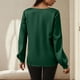 thumbnail image 5 of Sudadera corta,Blusa informal de manga larga para mujer, cuello redondo, poliéster, largo regular, para uso diario, sopatenor, 5 of 9