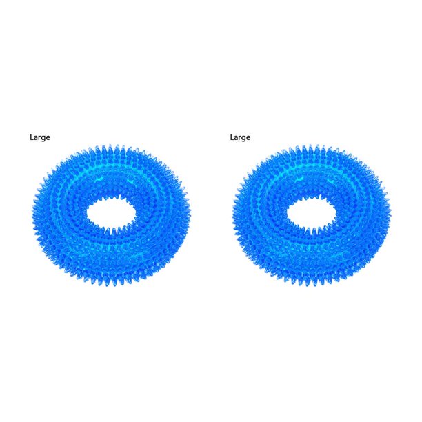 Methold Pet Chew Toy Training Squeak Ring Ball TPR Molar Sound Juego Interactivo Juguete, Azul, L azul L 2piezas Methold CBP154041