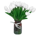 thumbnail image 2 of 20 tulipanes artificiales | Ramo de tulipanes artificiales realistas con tallos de hierro flexibles | Tallos de tulipán de seda multicolor para decoración del hogar, bodas, centros de mesa y regalos., 2 of 5