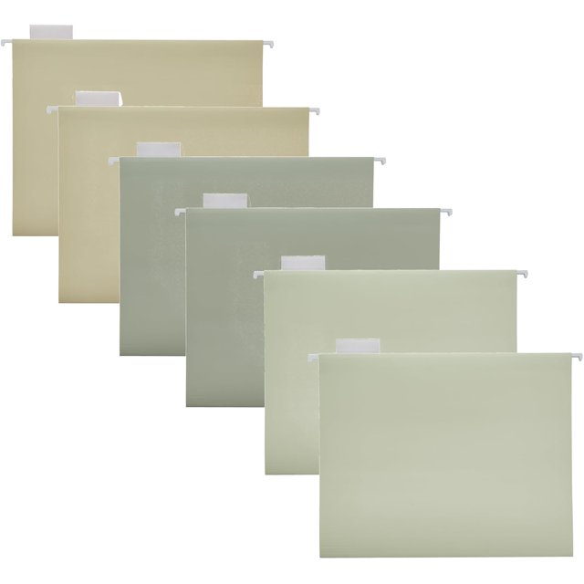 Hanging File Folders Filing Cabinet Organizer Letter Size / Cut Adjustable Tabs Decorative for Home Office School Classroom Marble\u\u