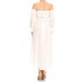 thumbnail image 2 of Womens Casual Boho Long Sleeve Off Shoulder Renaissance Peasant Dress X-Large Off-white, 2 of 5