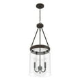 thumbnail image 6 of Hunter - Devon Park 3-light Onyx Bengal, Medium Size Pendant Light, Dimmable, Rustic Style, Cylinder Shaped, for Bedrooms, Dining, Living Rooms - 19153, 6 of 10