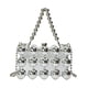 thumbnail image 4 of Bolso de mano con correa de cadena para mujer, bolso de hombro con cadena para cumpleaños, trabajo y viajes. Plata, 4 of 7