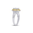 thumbnail image 3 of FB Jewels 14kt White Gold Womens Round Yellow Diamond Flower Cluster Ring 1.00 Cttw, 3 of 4
