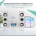 thumbnail image 3 of Philco Stereo Shelf Systems Sistema compacto de estantería para CD con radio estéreo FM digital, tecnología inalámbrica Bluetooth y control remoto en blanco | Pantalla LCD | Compatible con puerto MP3, 3 of 5