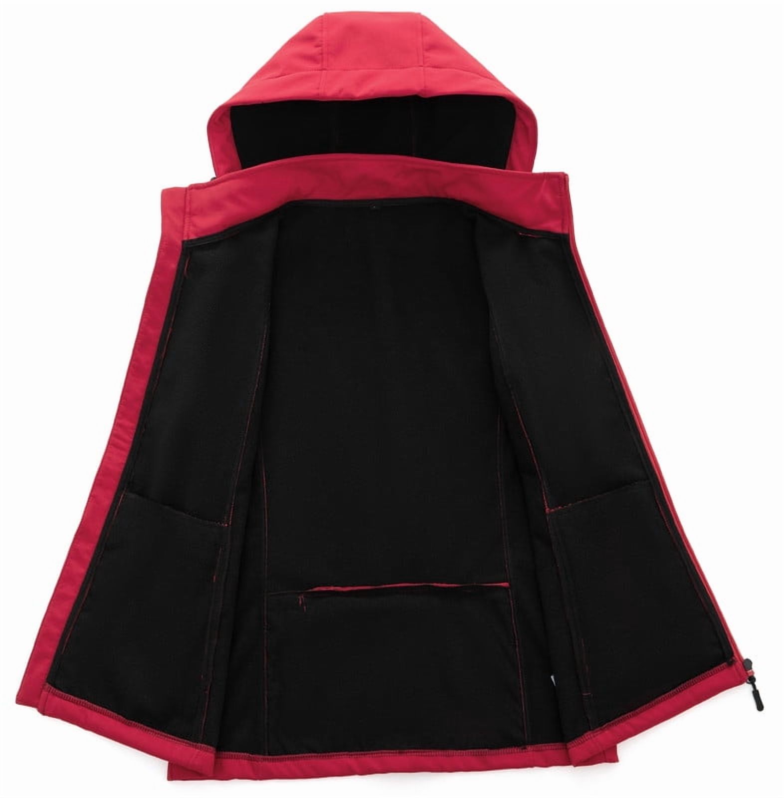 KVE Women's Hooded Softshell Vest Fleece Lined Windproof Zip Up Sleeveless Jacket Lightweight Coat for Running Red XX-Large