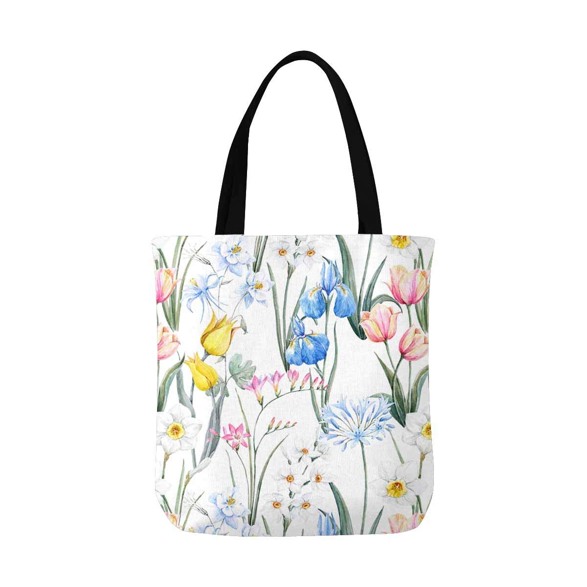 ASHLEIGH Watercolor Spring Tulip Flowers Pink Freesia and Blue Iris