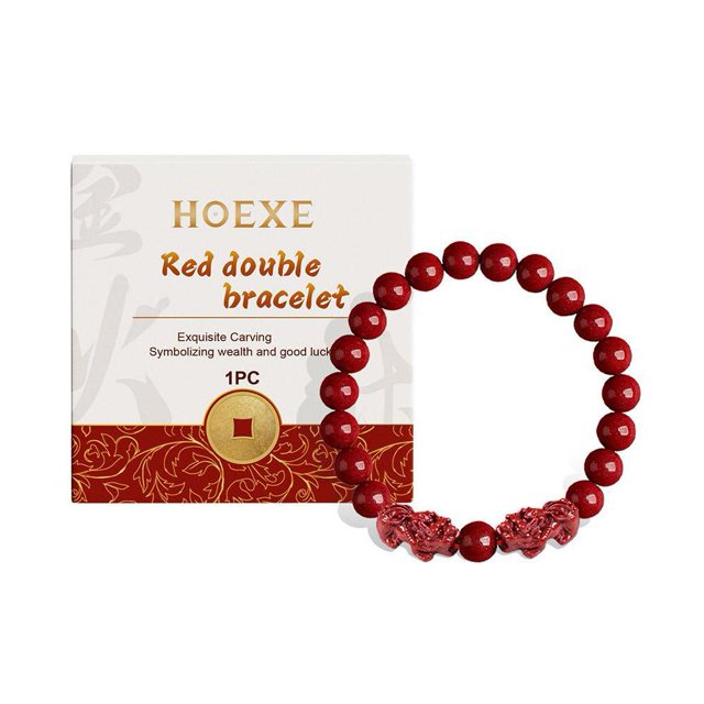 Wartleves Pulsera de cinabrio Feng Shui para mujer, polvo de cinabrio E8Z6 Feng Shui W