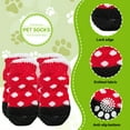thumbnail image 6 of TELOLY 8Pcs Dog Socks,Anti-Slip Pattern Cotton Warm Paw Socks,Close Fit Dog Socks,Style4, 6 of 7