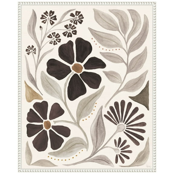 Amanti Art Modern Petals III Neutral Framed Canvas Wall Art Print