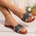 thumbnail image 6 of cpengpj Women's Fashion Casual Versatile Sequined Spring and Summer New Open-Toe Flat Beach Sandals Bling Bohemian Beach Sandal, 6 of 7