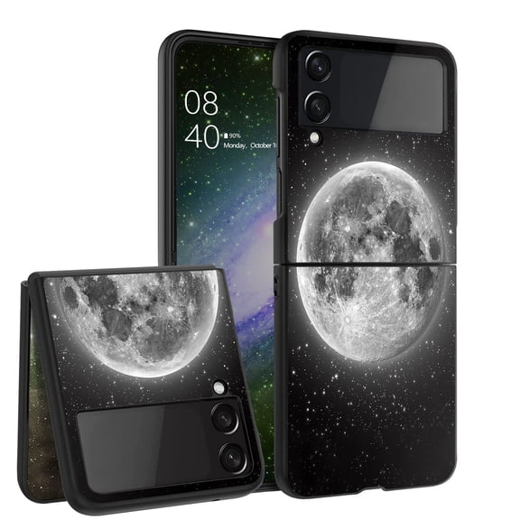 ANJ  Hard Protective Printed Case Cover Compatible with Samsung Galaxy Z Flip 4 - Full Moon