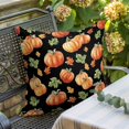 thumbnail image 3 of Throw Pillow Covers, Fall Pumpkins Retro 16x16 Pillow Covers for Couch/Sofa/Bed, Thanksgiving Maple Leaves Rustic Black Decorative Square Linen Cushion Pillowcase for Home Decor, 3 of 9