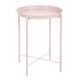 thumbnail image 4 of Mesa Lateral Rosa con Bandeja, Mesa de Centro Plegable de Metal HOMEMAKE FURNITURE Moderno Minimalista, 4 of 6