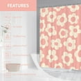 thumbnail image 5 of Pink Cute Retro Floral Abstract Flower Shower Curtain for Bathroom 72W*72H Inch 70s Lovely Vintage Aesthetic Funky Bathtub Decor Modern Trendy Waterproof Polyester Fabric Set with 12 Hooks, 5 of 6