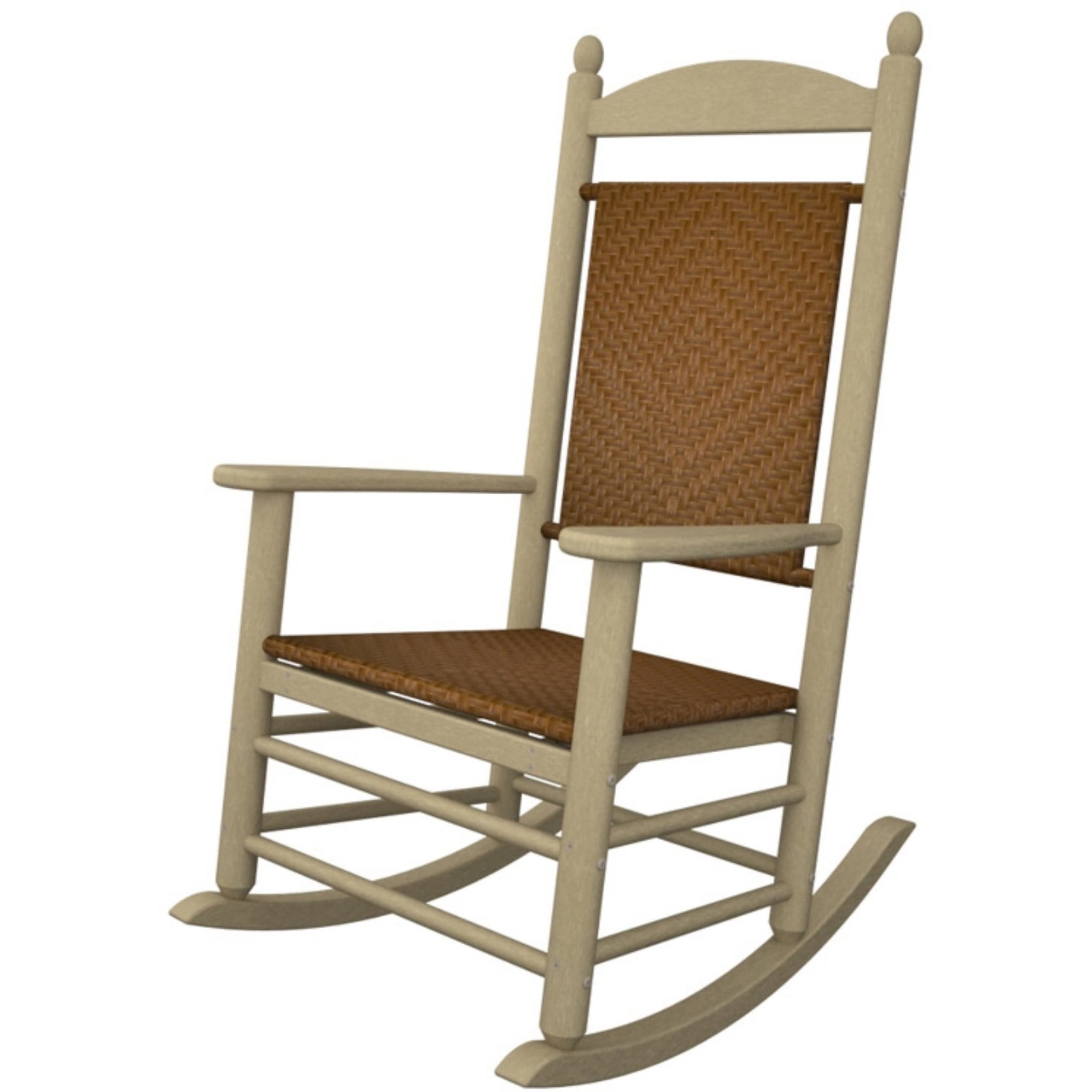 Rocking chair with woven seat and back