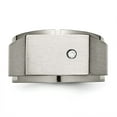 thumbnail image 4 of Auriga Fine Jewelry Men's Titanium Brushed and Polished CZ Men's Square Signet Ring Size 11, 4 of 6