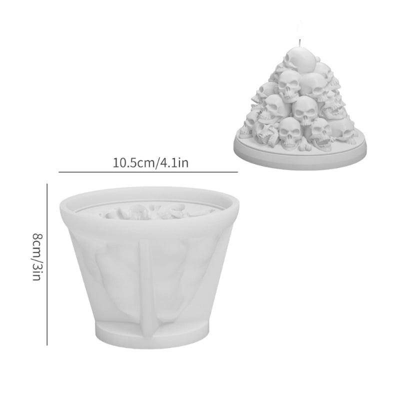 Zecic 2x/Set Silicones Mould Skulls Candle Molds Ornament Handmade Casting Mould Scented Candle Molds Craft Supplies