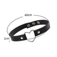 thumbnail image 2 of Collier Choker Femme Coeur Cuir Gothique punk hip hop, 2 of 5