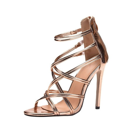 

Penkiiy Women s Sandals Party Shoes Sexy Sandals Open Toe Super High Heels Fish Mouth Stilettos