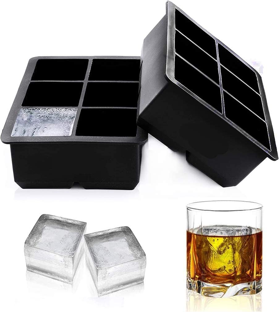 Silicone Square 15-Cavity Large Ice Cube Maker Mold Mould Tray Jelly Tool Black 