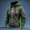 thumbnail image 2 of Men's Patterned Zip Up Hoodie Casual Long Sleeve Hooded Sweatshirt Jacket, 2 of 3