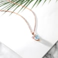 thumbnail image 4 of Gem Stone King 2.85 Ct Sky Blue Topaz E-F Lab Grown Diamond 18K Rose Gold Plated Silver Pendant, 4 of 4