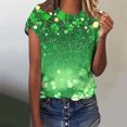 thumbnail image 5 of Amzcrzy Womens Tops Mode Imprimé Trèfle T-Shirt de la Saint-Patrick Col Rond T-Shirts de la Saint-Patrick Décontractés Tendance Manches Courtes Hauts pour Femme, 5 of 5