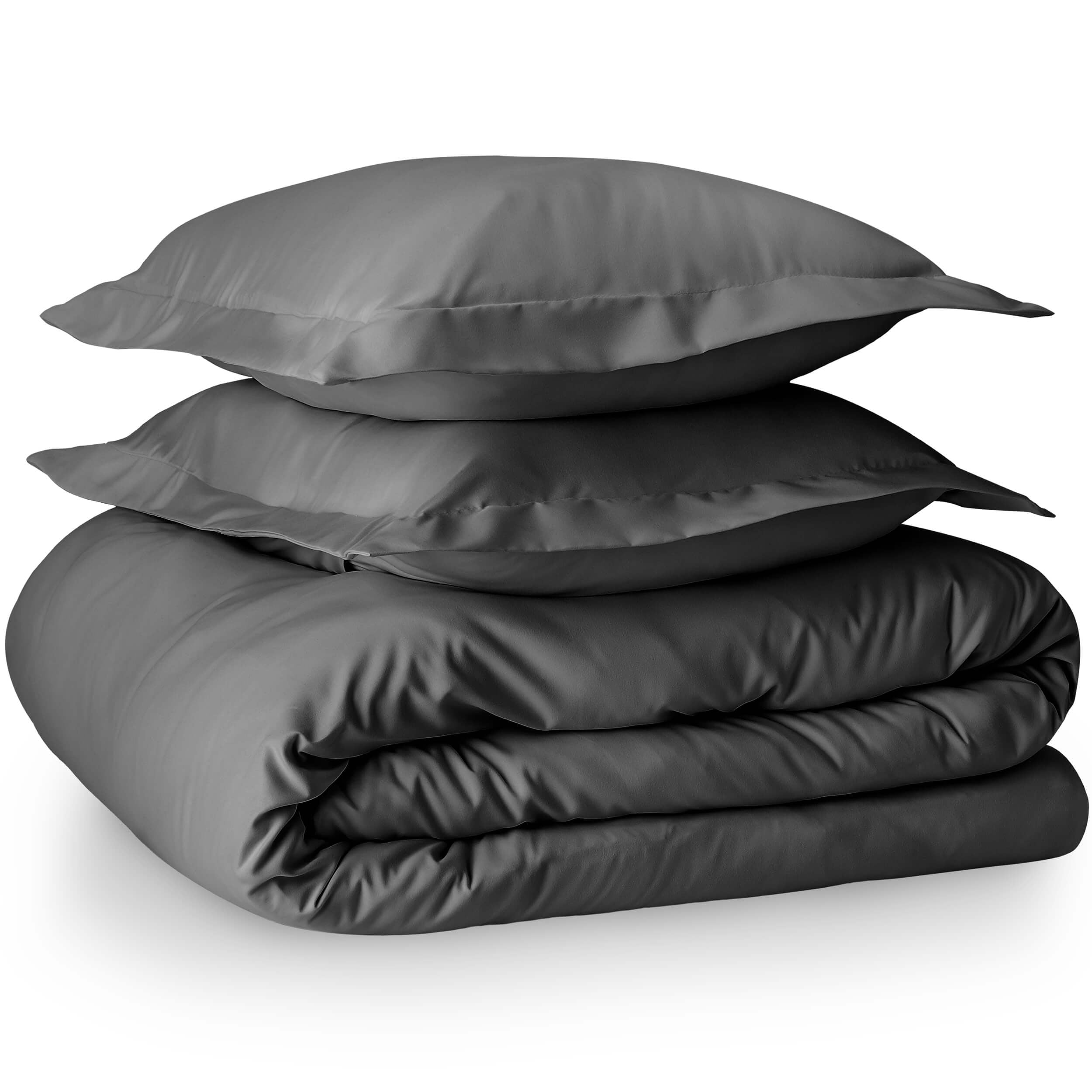 Bare Home Luxury 4 Piece Duvet Insert + Duvet Cover Set - Premium 1800 Ultra-Soft Brushed Microfiber - Hypoallergenic, Easy Care, Wrinkle Resistant (Full/Queen, Grey)