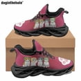 thumbnail image 1 of Zapatos planos con estampado de gatito de dibujos animados para mujer, zapatillas deportivas casuales de moda, zapatillas clásicas para correr con cordones, 1 of 6