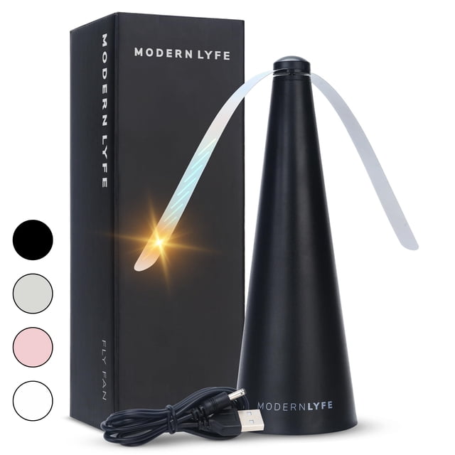 Abanicos para moscas para mesas - Funciona con pilas USB o AA - Matamoscas para cenar al aire libre o comida en fiestas, restaurantes, mesa al aire libre, girador de moscas, mantiene alejadas a las mo