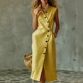 thumbnail image 3 of WAGUTH Women's Sleeveless Midi Shirt Dress Asymmetric Button-Front Dresses with Side Slit & Pockets for Summer Casual Wear, 3 of 5