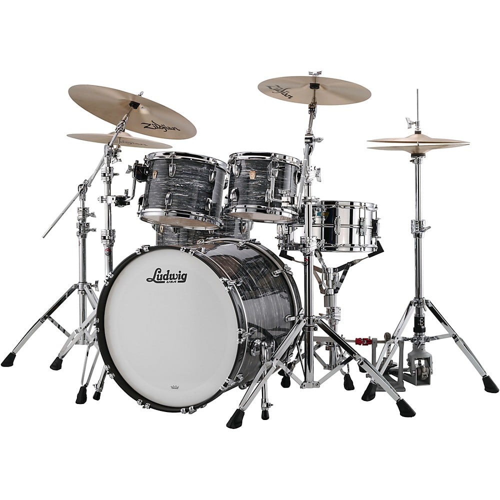 Ludwig Classic Maple 4-Piece Mod Shell Pack With 22" Bass Drum Vintage Black Oyster Pearl