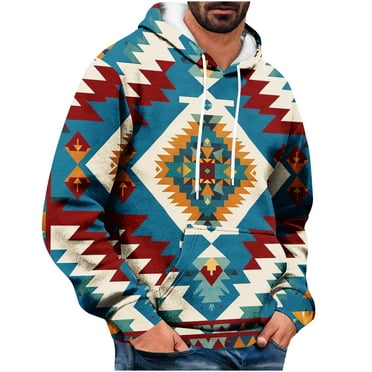 TFEOQRY Men's Hooded Sweatshirts Casual Retro Printed Pullover Long Sleeve Hooded Tops Sweatshirt Purple
