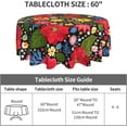 thumbnail image 2 of Bright Vintage Flowers Tablecloth Round 60 Inch Vibrant Ditsy Floral Table Cover Colorful Exotic flowers Table Cloth Washable for Dining Kitchen Parties Cabin Farmhouse Decor, 2 of 6