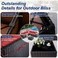 thumbnail image 6 of ASJMR 9 Pieces Outdoor Patio Furniture Sets with 2 Swivel Chairs and Cusions,PE Rattan Wicker Conversation Outside Sectional Sofa Set,Red, 6 of 10