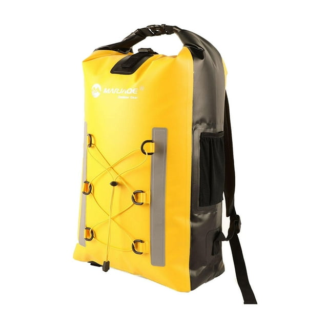 Almencla Sac Imperméable de Plein Air 30 L Randonnée Sac Étanche Sac à Dos Étanche Pêche Flottant Jaune