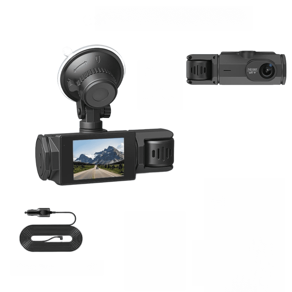 YIWEI Triple Lens 1080P Dash Camera With Wifi, Night Vision and Reversing View, Universal Car Dvr Recorder