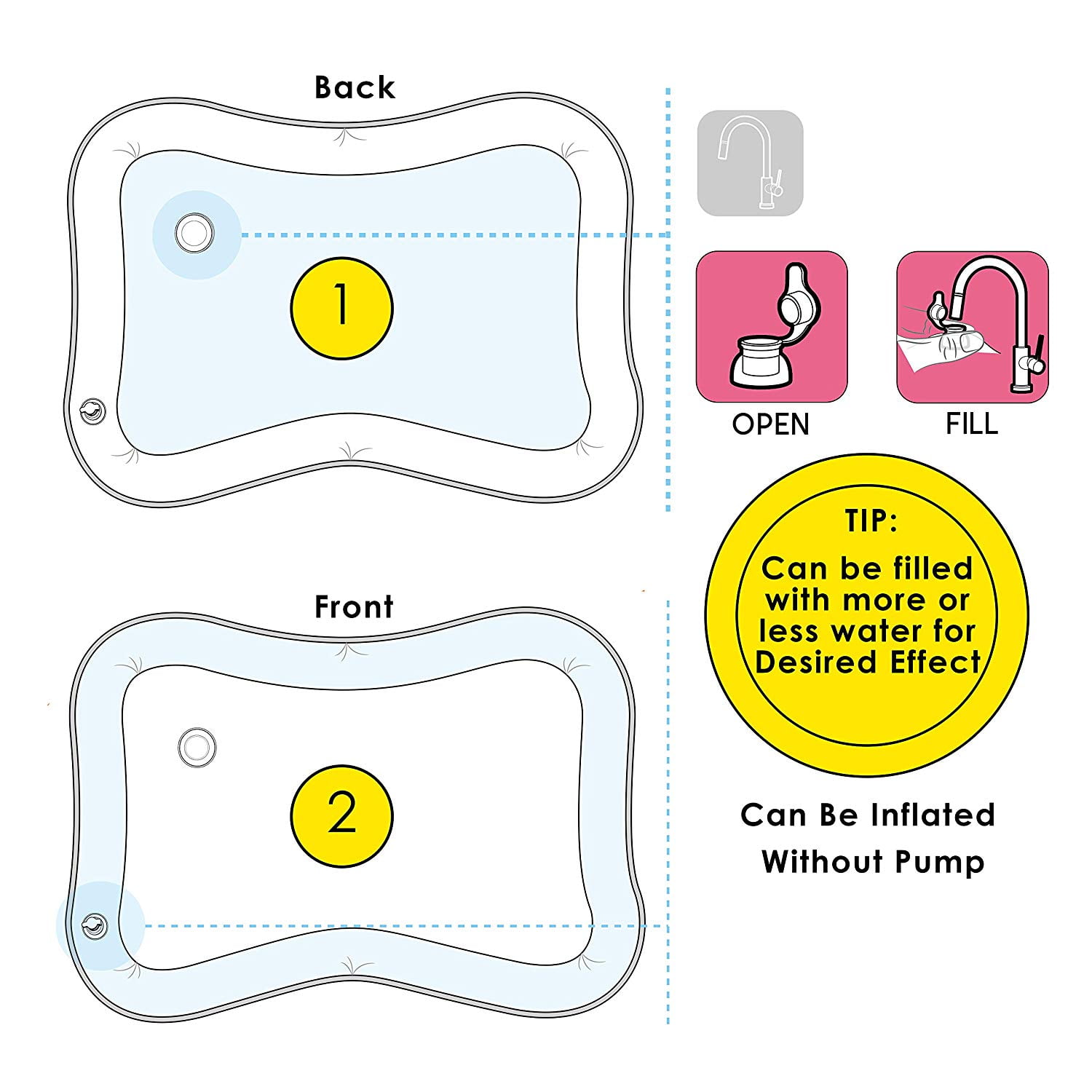 Forart Inflatable Tummy Time Premium Water mat Infants & Toddlers is The Perfect Fun time Play Activity Center 
