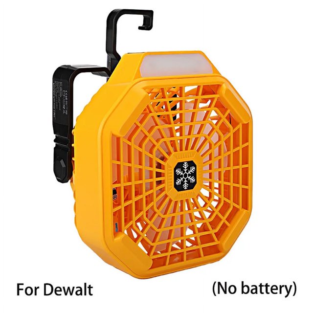 Ventilador de Acampar Inalámbrico para Makita/Bosch/Dewalt/Milwaukee/Black Decker/Craftsman Ventilador de Batería de 14.4-18V con Luz LED Control Remoto para Acampar, Emergencia y Lugar de Trabajo