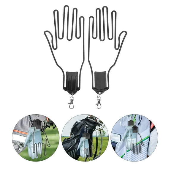 ADDHAT golf essentials for men Golf Glove Holder Black Plastic 2pcs